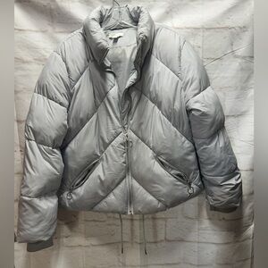 Top Shop women’s light gray puffer jacket‎ size 12